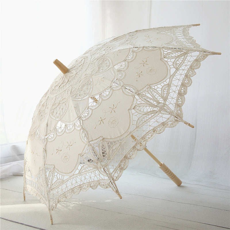 The Marie Antoinette Lace Parasol | Vintage Court Long-Handle Sun Shade | Coquette Photography Prop | Parisian Princess