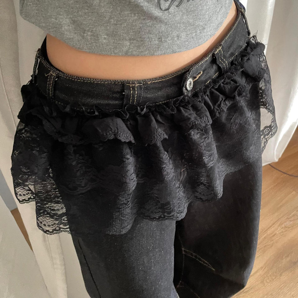 Lace Short Skirt Curtain A- Line Ballet Bow Lace-up Skirt Bandage Dress