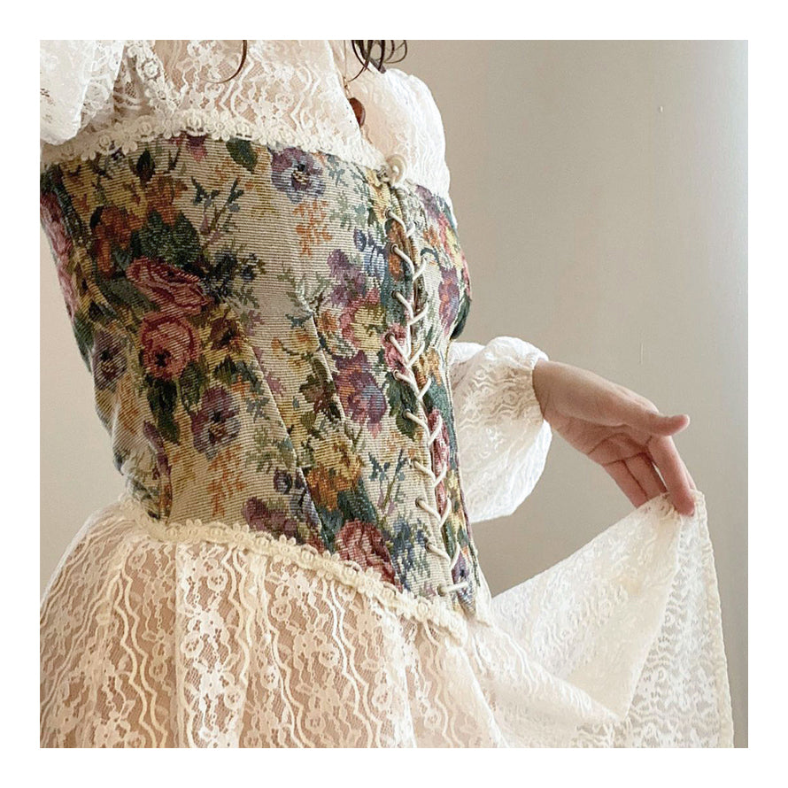 French Court Style Lace Vintage Corset