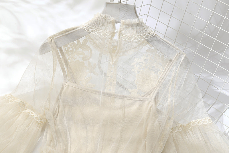 Basement suspender mesh dress