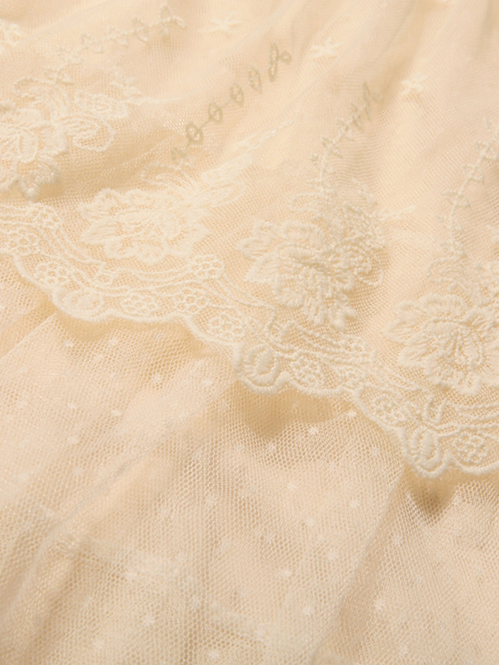The French Fairy Cake Skirt | Tiered Ruffle Embroidered Lace Mesh | High-Waist A-Line Mid-Length Skirt | Parisian Princess
