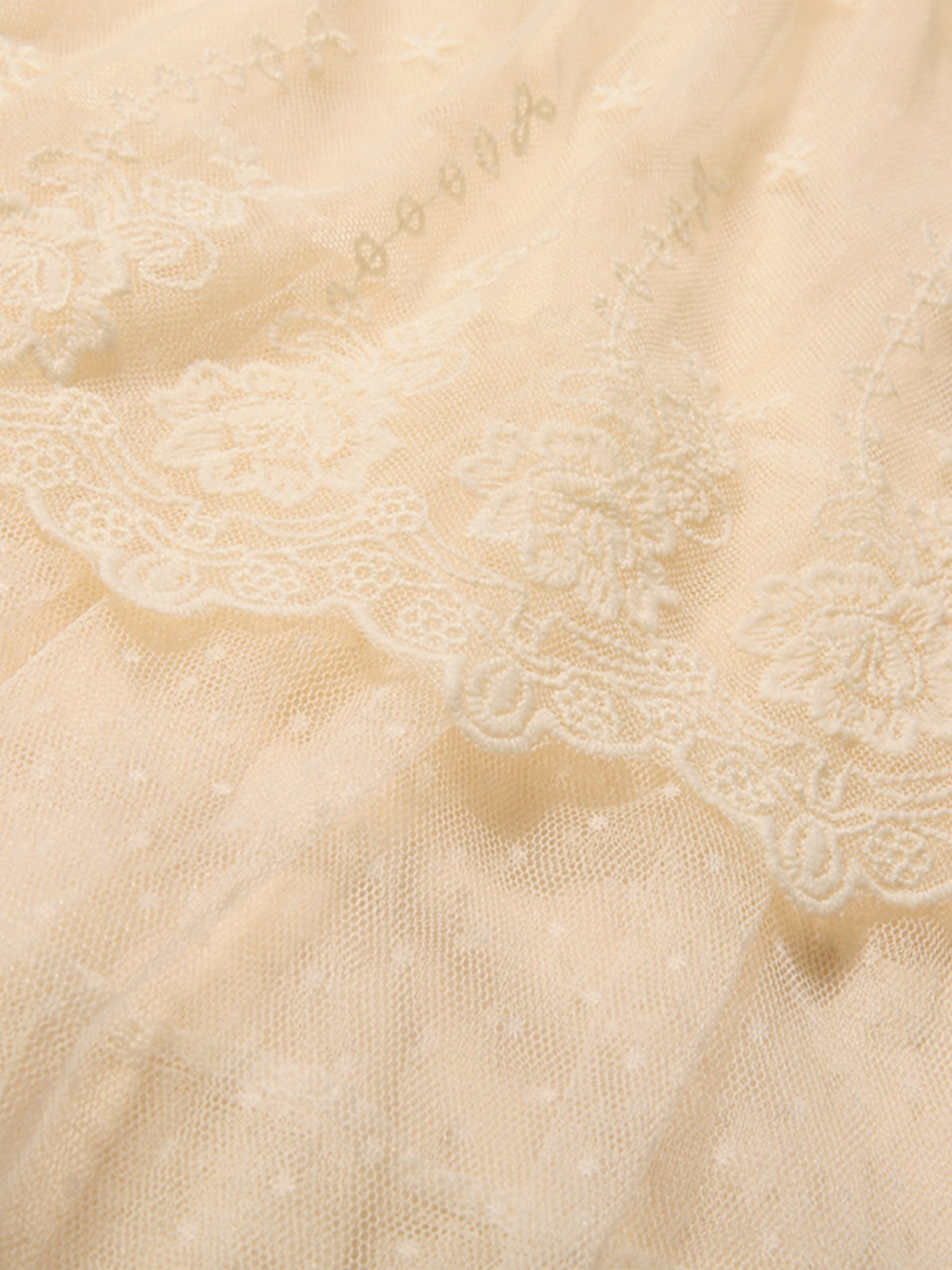 The French Fairy Cake Skirt | Tiered Ruffle Embroidered Lace Mesh | High-Waist A-Line Mid-Length Skirt | Parisian Princess