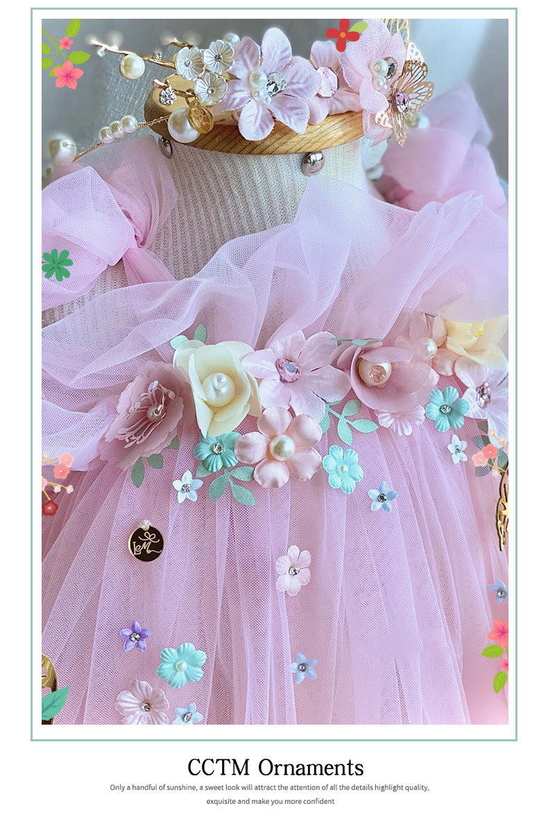Parisian Baby Princess:  Mesh Puffy Skirt Butterfly Wings Children Princess Dress