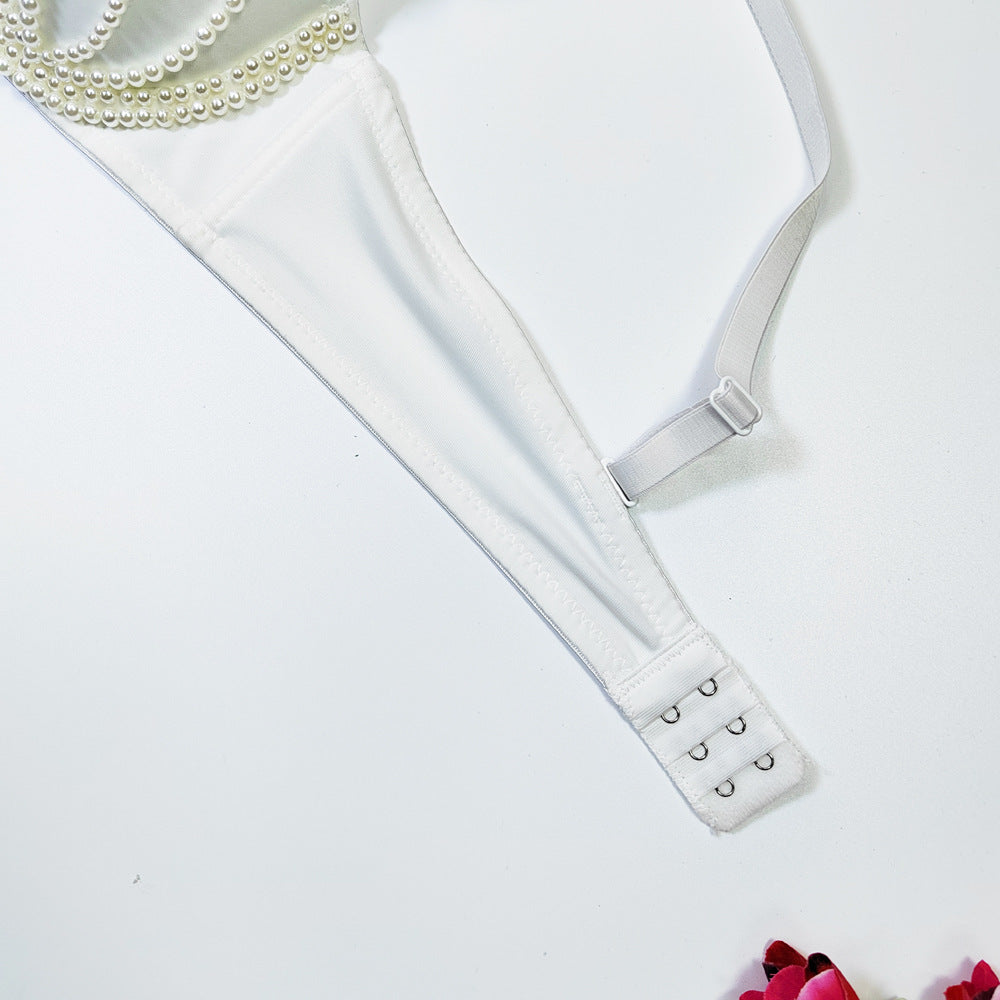 The Trianon 3D Floral Bustier | White Fishbone Corset Top | Bare Back Strappy Crop | Parisian Princess