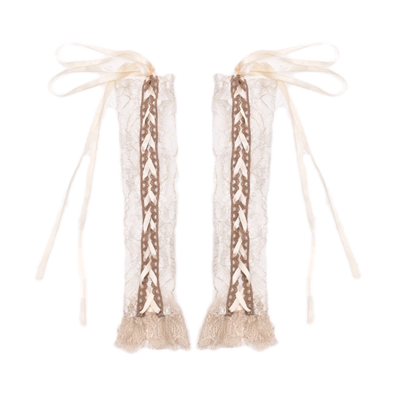 The Petite Palais Broken Ballet Oversleeves | French Rococo Lace Arm Cuffs | Adjustable Strap Detachable Sleeves | Parisian Princess