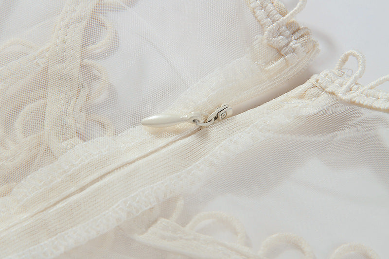 Heavy Industry Crocheted Lace Temperament Embroidered Court Dress