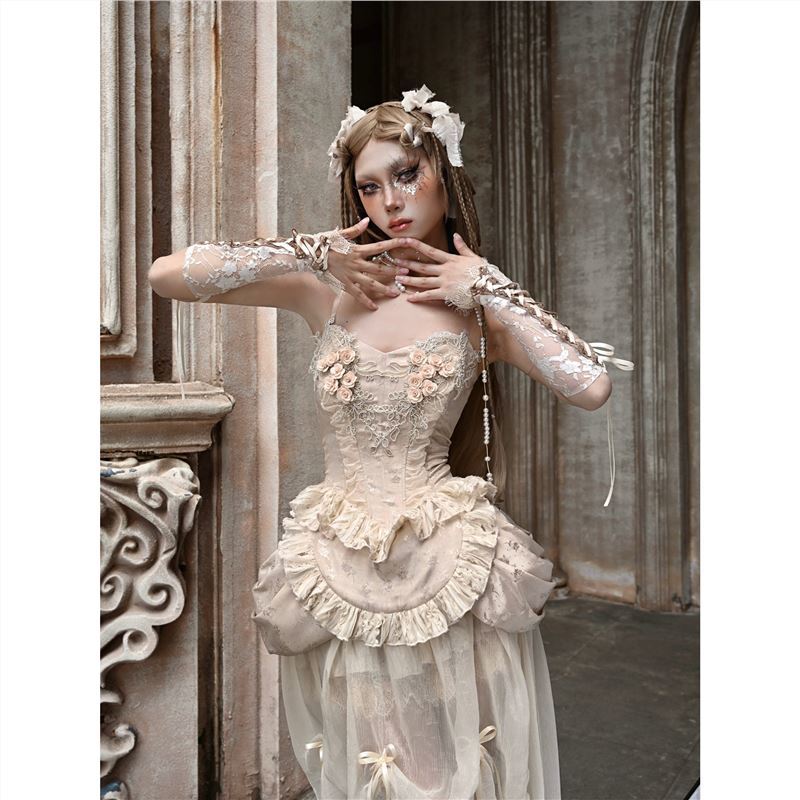 The Petite Palais Broken Ballet Oversleeves | French Rococo Lace Arm Cuffs | Adjustable Strap Detachable Sleeves | Parisian Princess