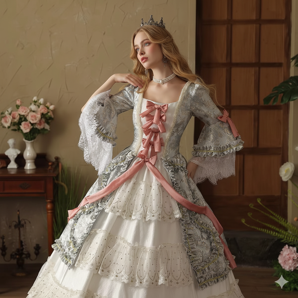 French Court High End Ball Gown Medieval Court Renaissance Parisian Prom Party Masquerade Baroque Evening Dresses Theater