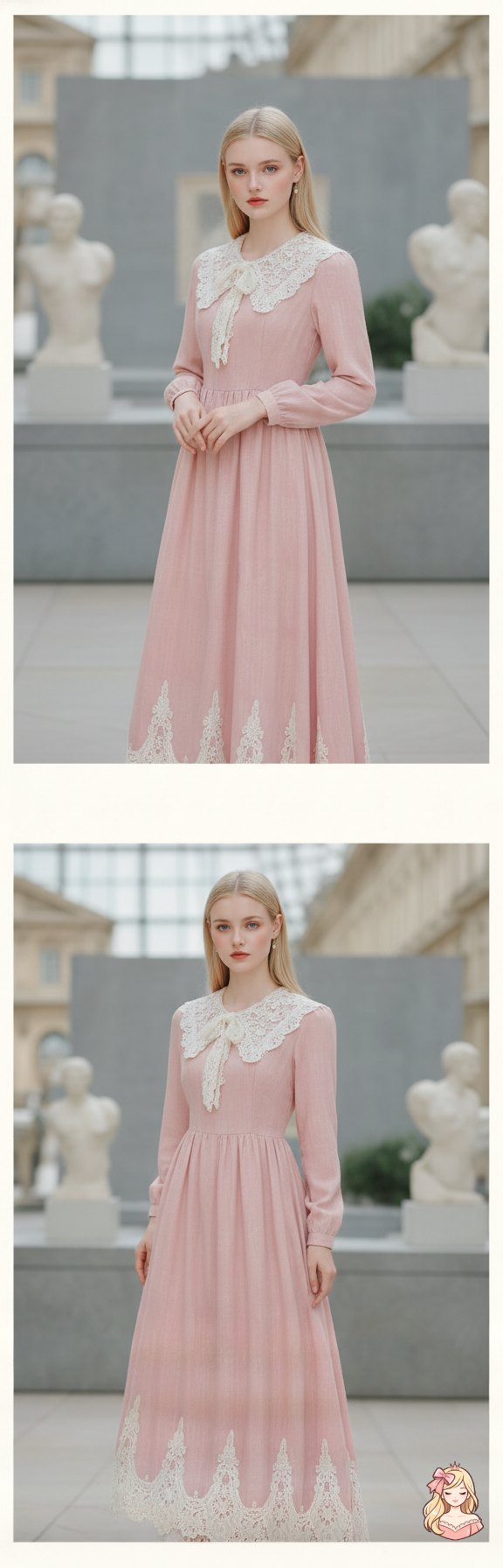 The Tuileries Lace Gown | V-Neck Fairy Wedding Maxi | French Vintage Slim Long Gown | Parisian Princess
