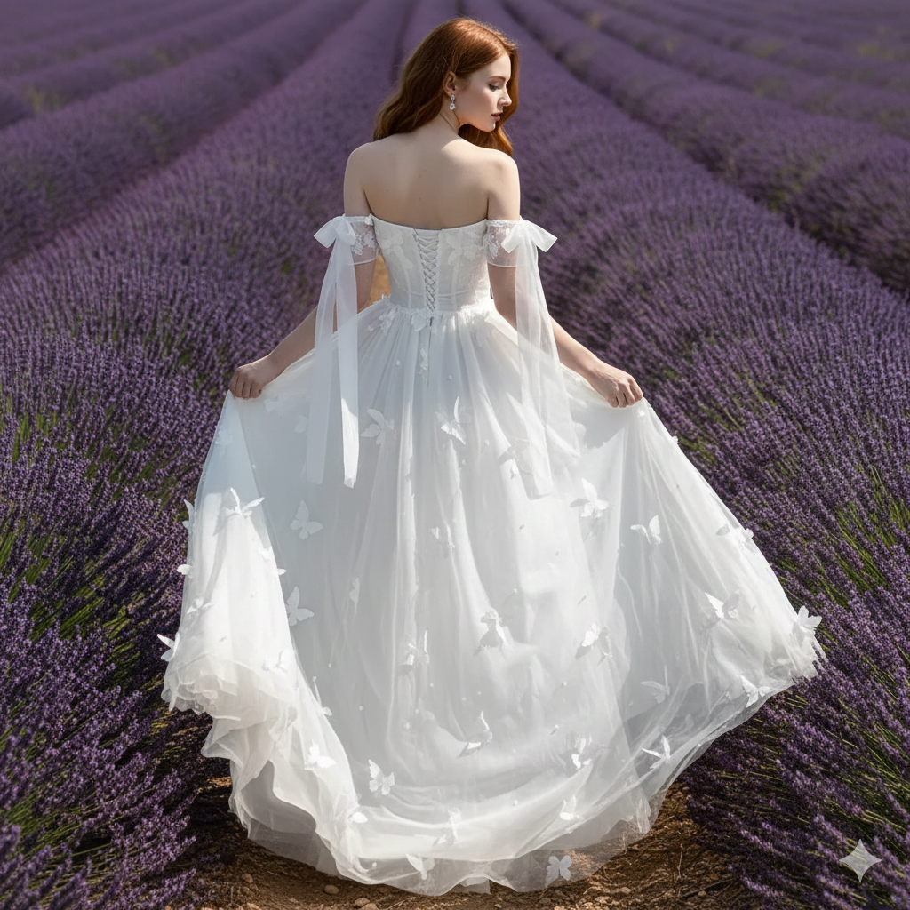 Off-shoulder Slimming Dress for Women Elegant and Sweet Lolita Bow White High Waist Princess Long Dresses White Dress