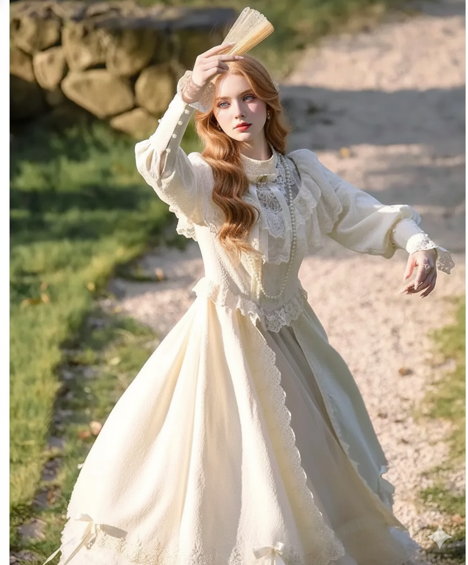 Coalfell French Hepburn Style White Lace Dress Female Parisian New Birthday Dress Elegant Long Dress Women's Clothing