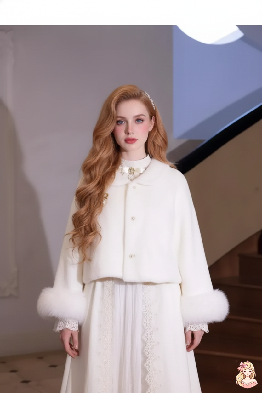 The Coalfell Hepburn Gown | O-Neck White Lace Maxi | French Birthday Performance Dress | Parisian Princess