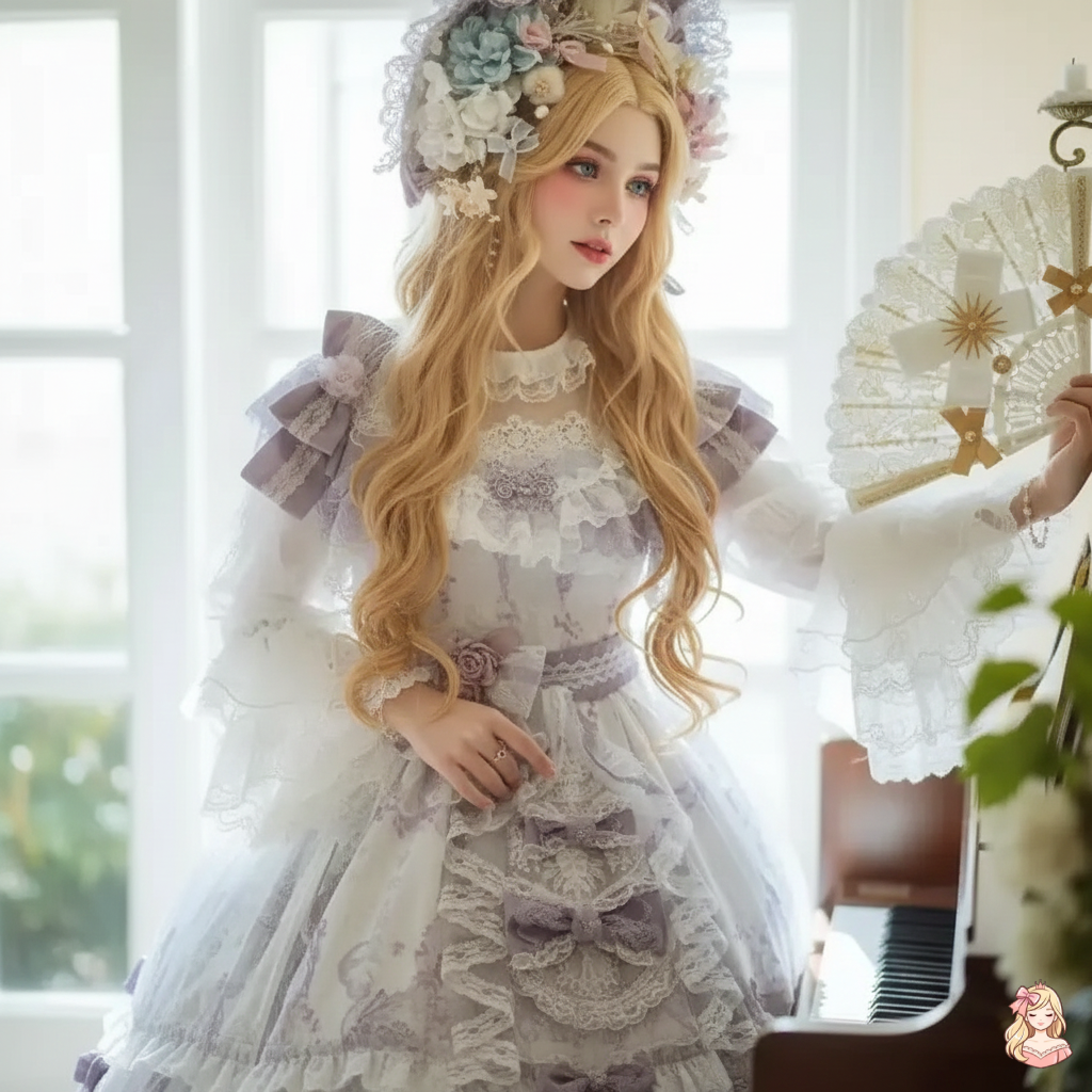 The Chantilly Cascading Lace Blouse | White Chiffon Flare Sleeve Top | Bow Collar Romantic Shirt | Parisian Princess