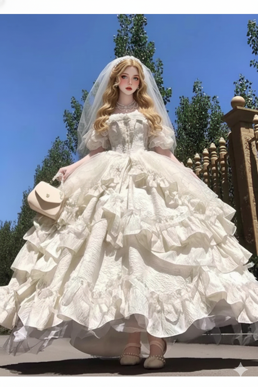 Dophee Original Lolita Flower Wedding Evening Dress Sexy Off Shoulder Princess Dress Rhinestone Bow Elegant Women Party Dress