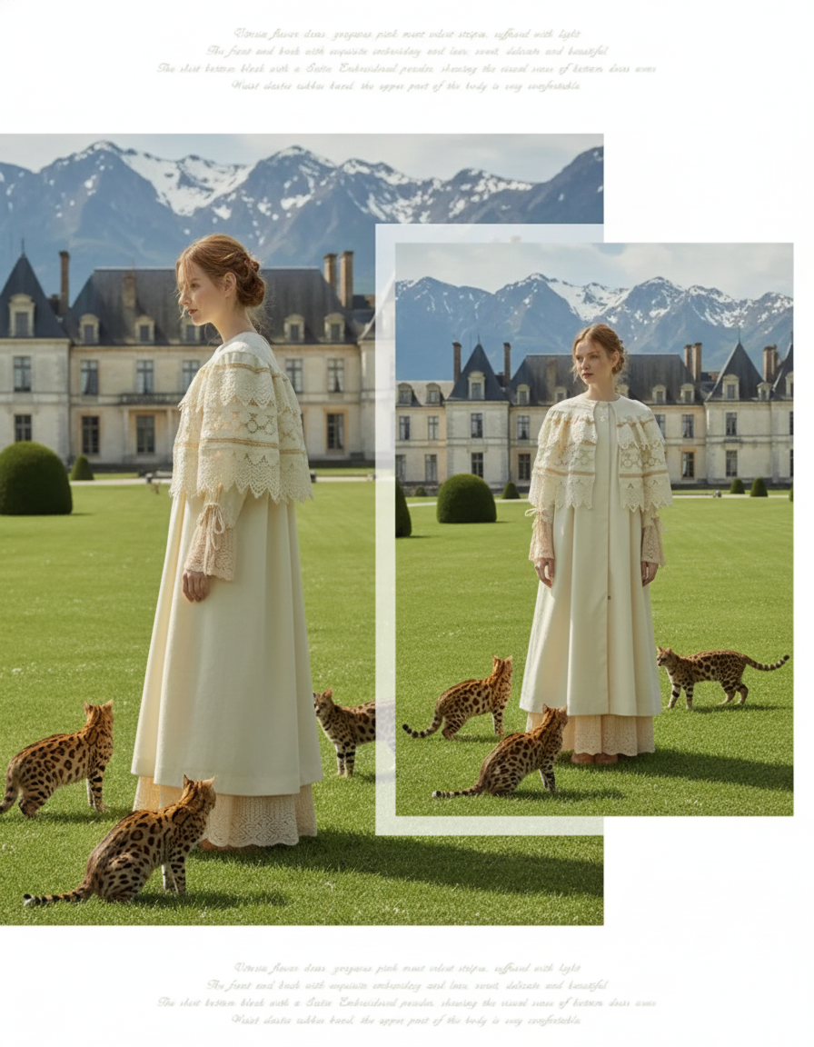 Parisian Crafted Shawl Coat Women Victoria Vintage Elegant Lace Cloak Jacket Lolita Fashion Corduroy Long Trench Coats