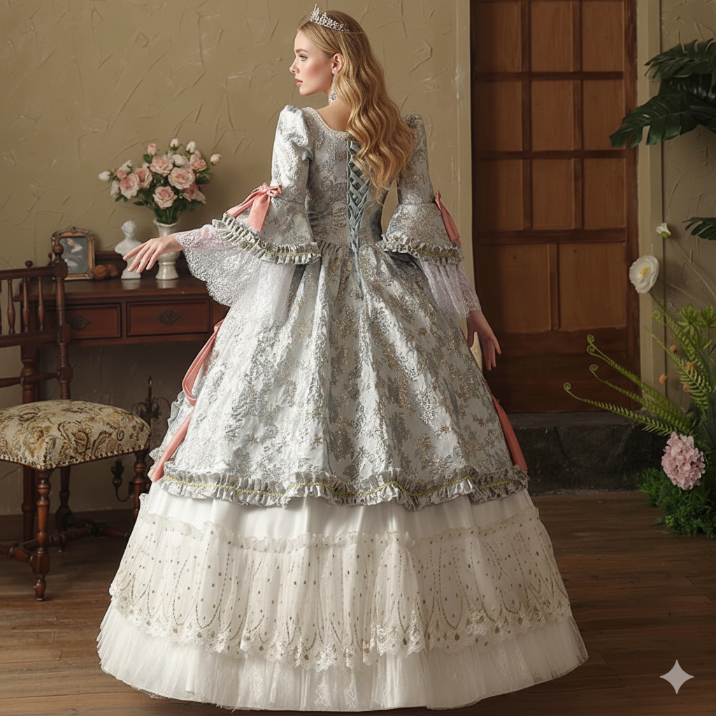 French Court High End Ball Gown Medieval Court Renaissance Parisian Prom Party Masquerade Baroque Evening Dresses Theater