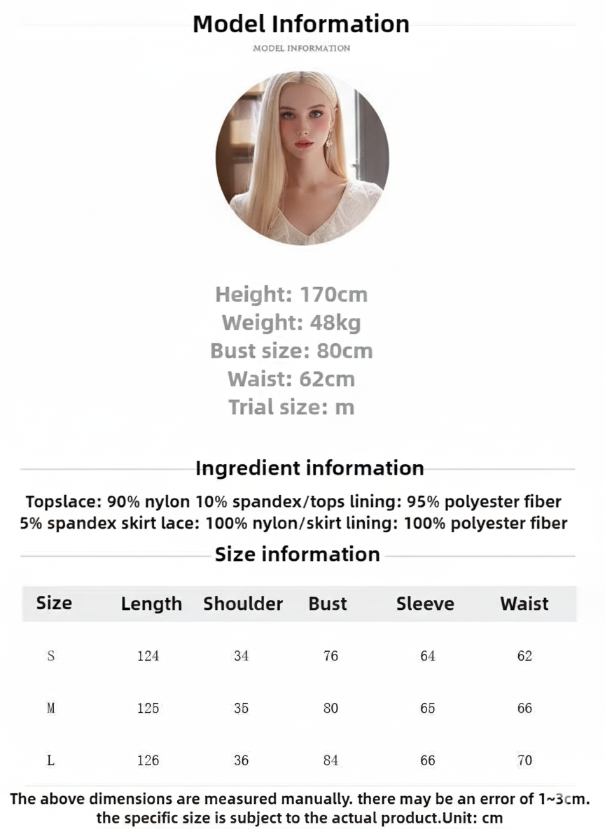 Parisian French Vintage Light Wedding Lace Cake Dress Women Elegant Sweet V-neck Bottoming Long Dresses Fairy Large Hem Slim Dress