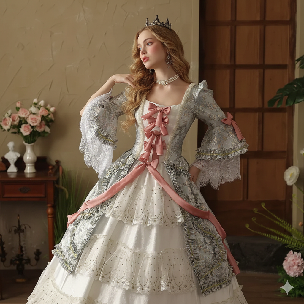 French Court High End Ball Gown Medieval Court Renaissance Parisian Prom Party Masquerade Baroque Evening Dresses Theater