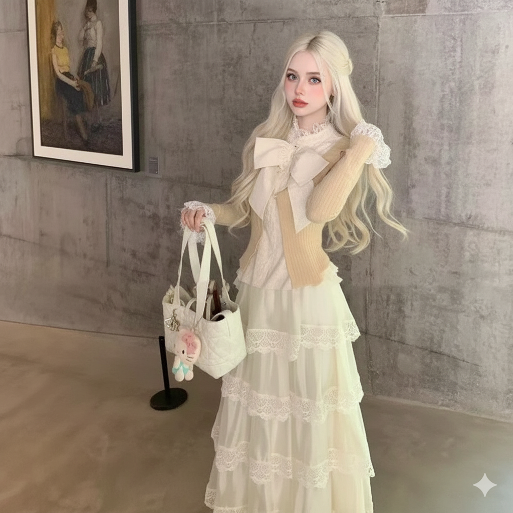 Autumn French Elegant Parisian Style Women's Two Pieces Set French Fashion Vintage Design Dress Sets Holiday Outfits Woman Clothing