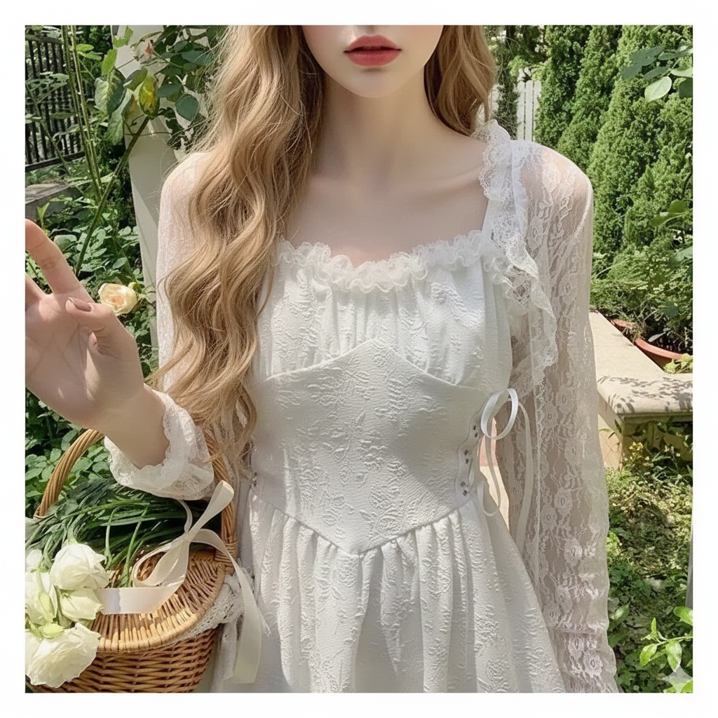 Lace Sun Protection Clothing Women's Summer Outerwear with Strap Vest Top Short Slim Long Sleeve Shirt Coat Gentle Breeze
