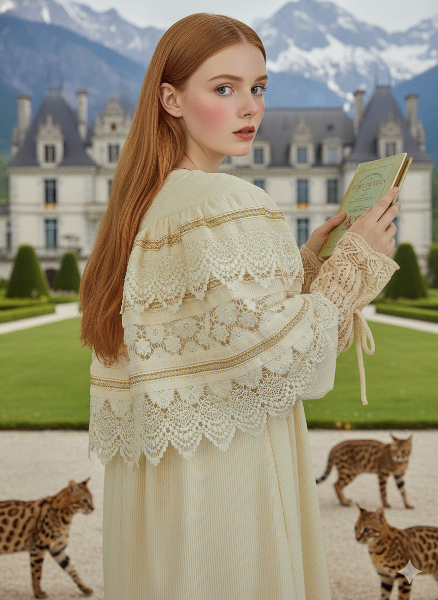 Parisian Crafted Shawl Coat Women Victoria Vintage Elegant Lace Cloak Jacket Lolita Fashion Corduroy Long Trench Coats