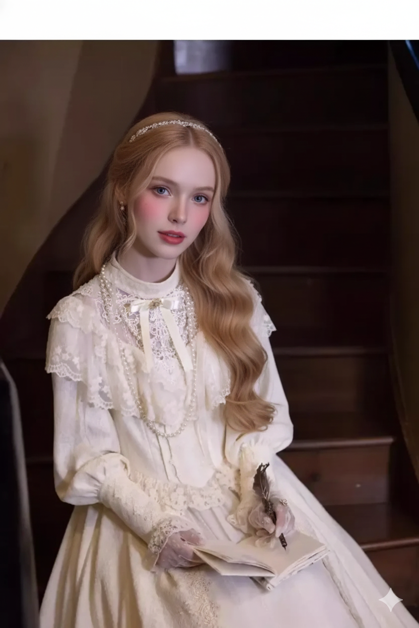 Coalfell French Hepburn Style White Lace Dress Female Parisian New Birthday Dress Elegant Long Dress Women's Clothing