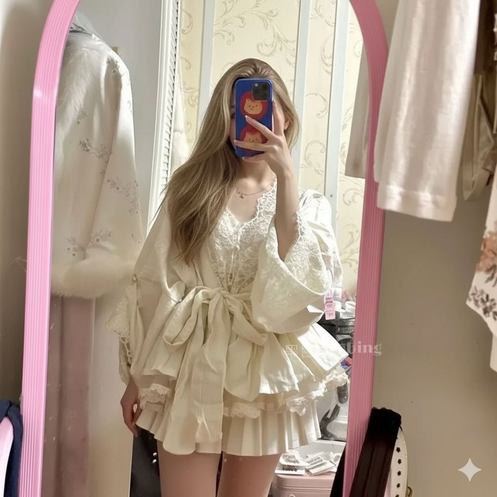 French Style Lace Trim V-Neck Blouse Women Summer Loose Short Cute Tops Elegant Casual Shirt Feminine Chic Fashion