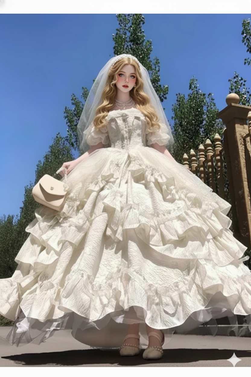 Dophee Original Lolita Flower Wedding Evening Dress Sexy Off Shoulder Princess Dress Rhinestone Bow Elegant Women Party Dress