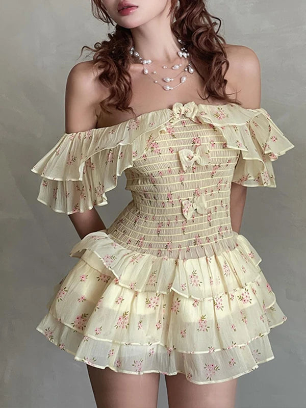 The Coquette Bow Mini | Sweet Spring Dress | 3D Embellished A-Line Gown | Parisian Princess