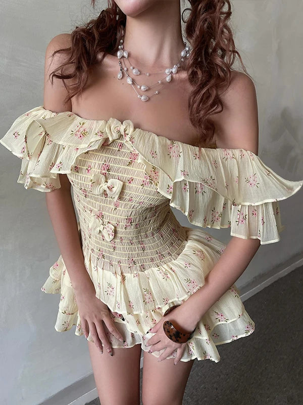 The Coquette Bow Mini | Sweet Spring Dress | 3D Embellished A-Line Gown | Parisian Princess