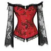 Body Shaper Gothic Victorian Corset Lace Sleeves Woman Sexy Floral Sleeves Corset Off-shoulder Corset