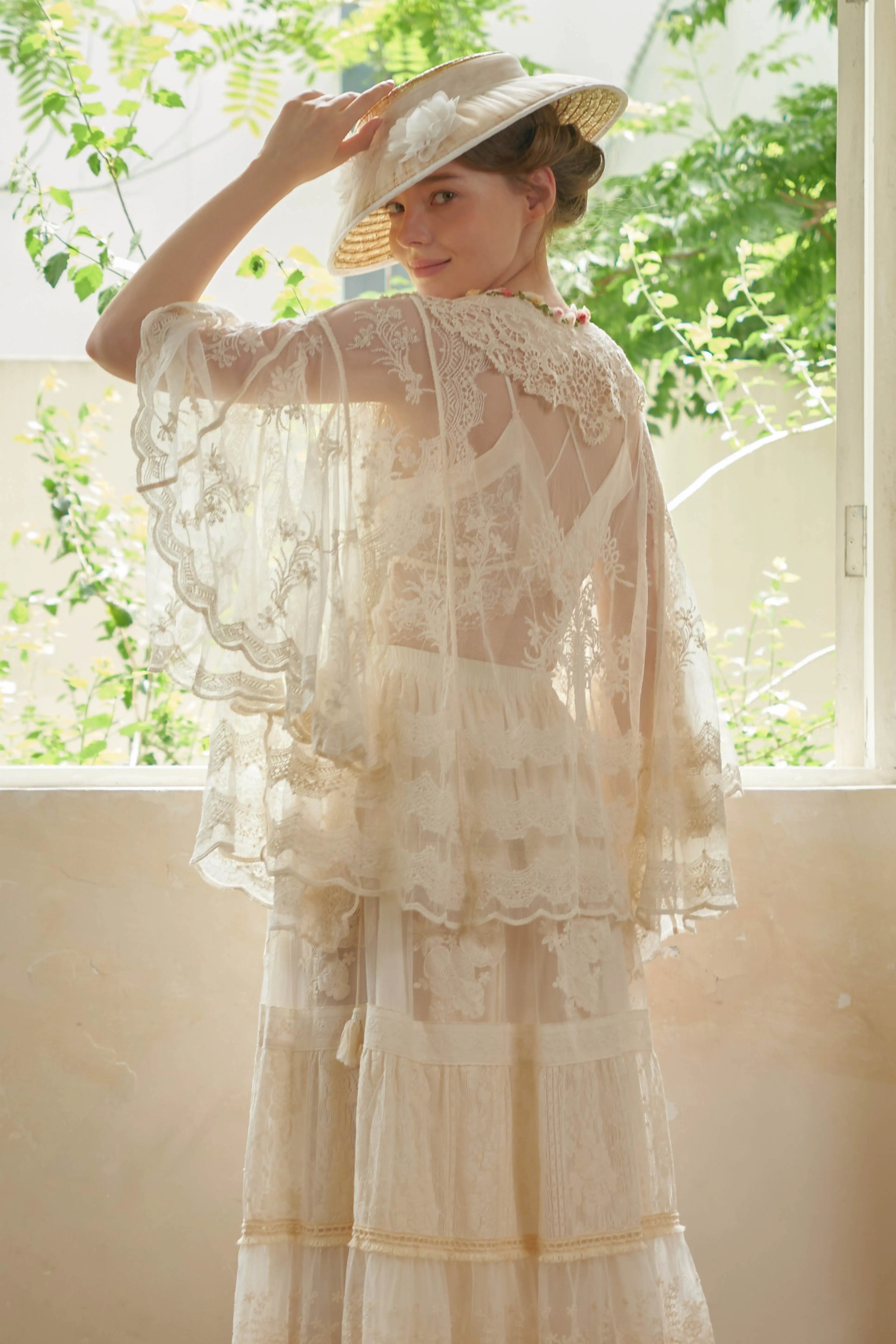 The Butterfly Dance Bolero | 3D Flower Lace Top | Hand-Dyed Versatile Cover-Up | Parisian Princess