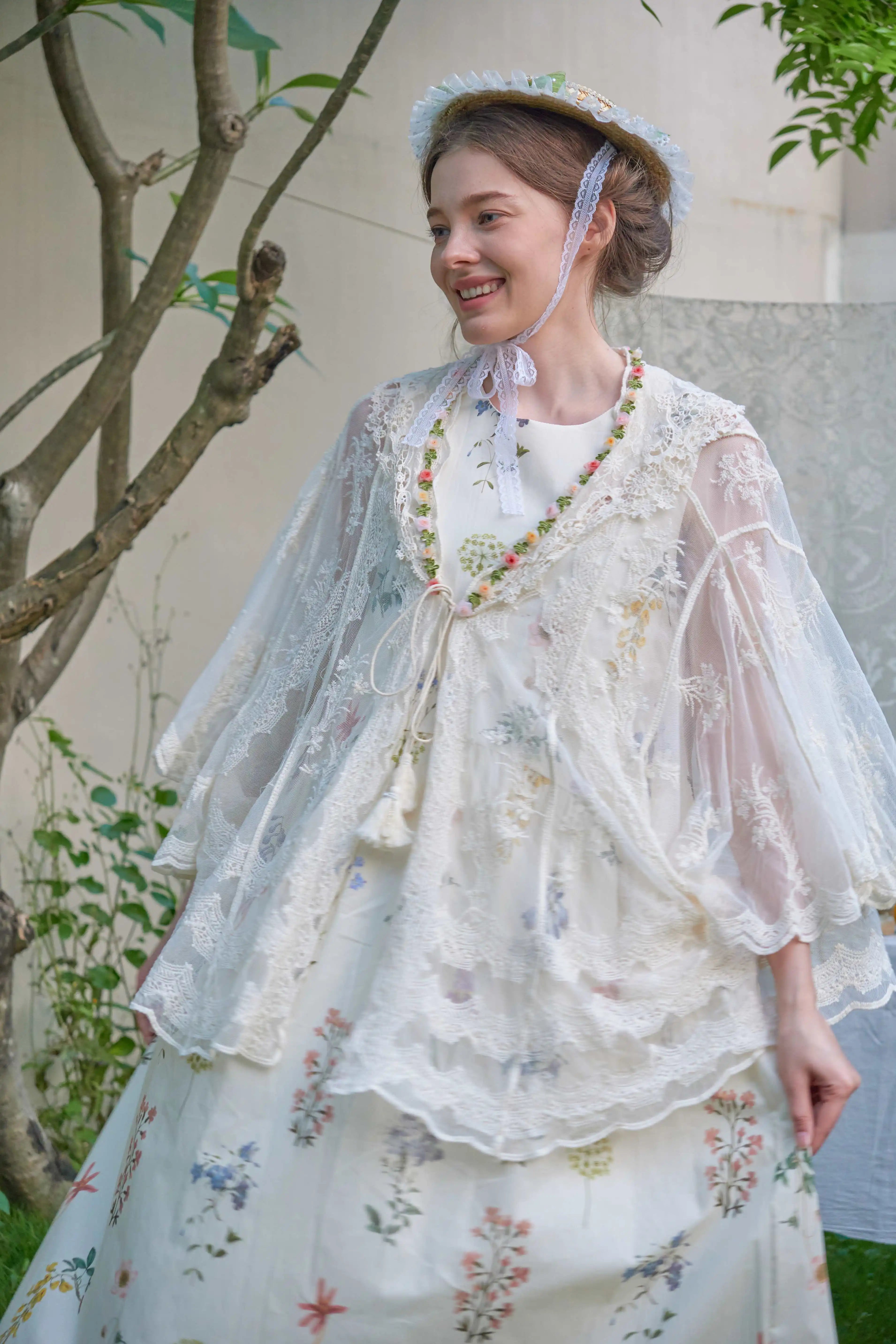 The Butterfly Dance Bolero | 3D Flower Lace Top | Hand-Dyed Versatile Cover-Up | Parisian Princess