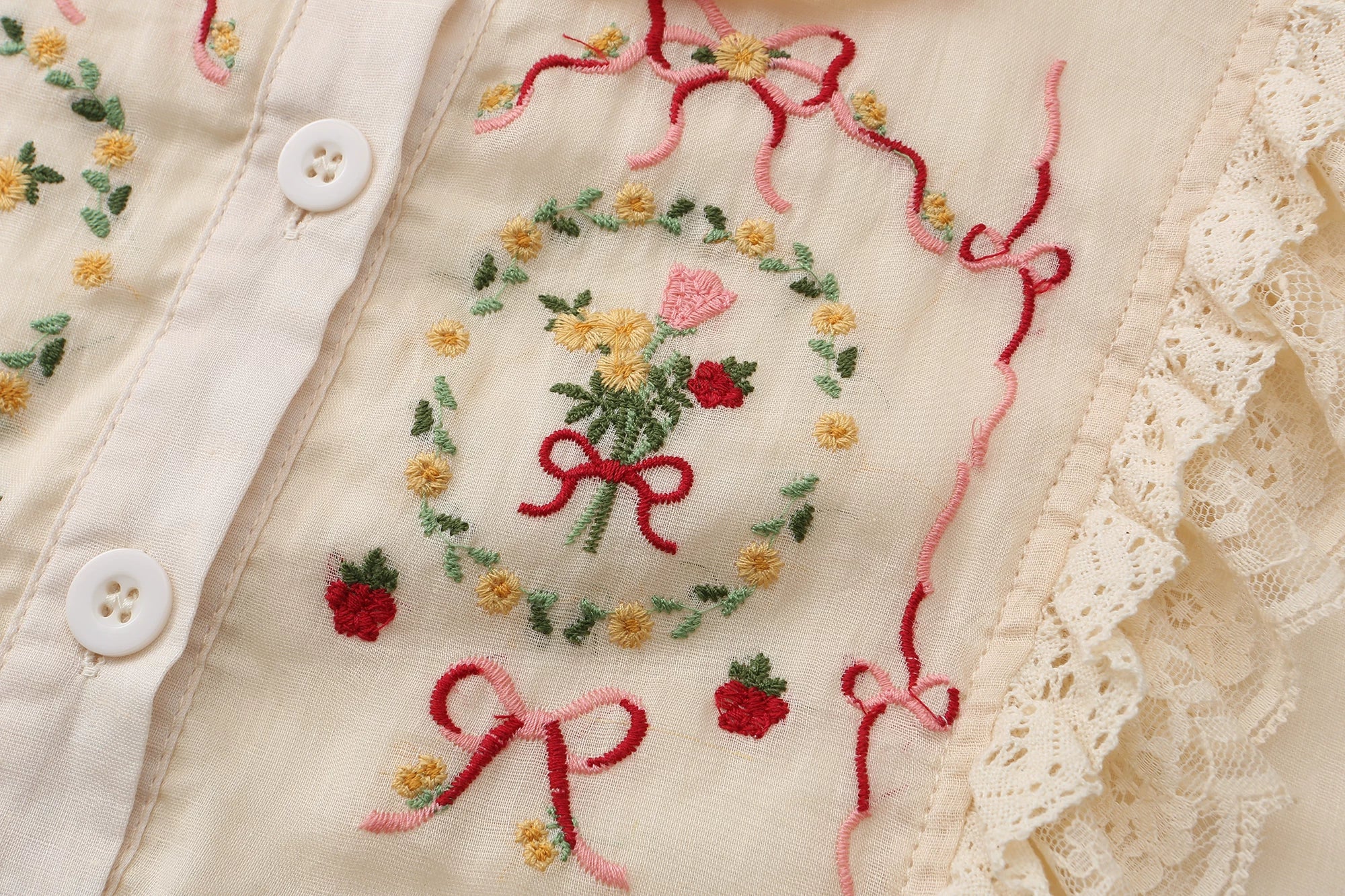 The Antique Botanical Tea Dress | French Forest Girl Embroidery Gown | Loose Fit Cotton-Ramie Jute Aesthetic Midi | Parisian Princess