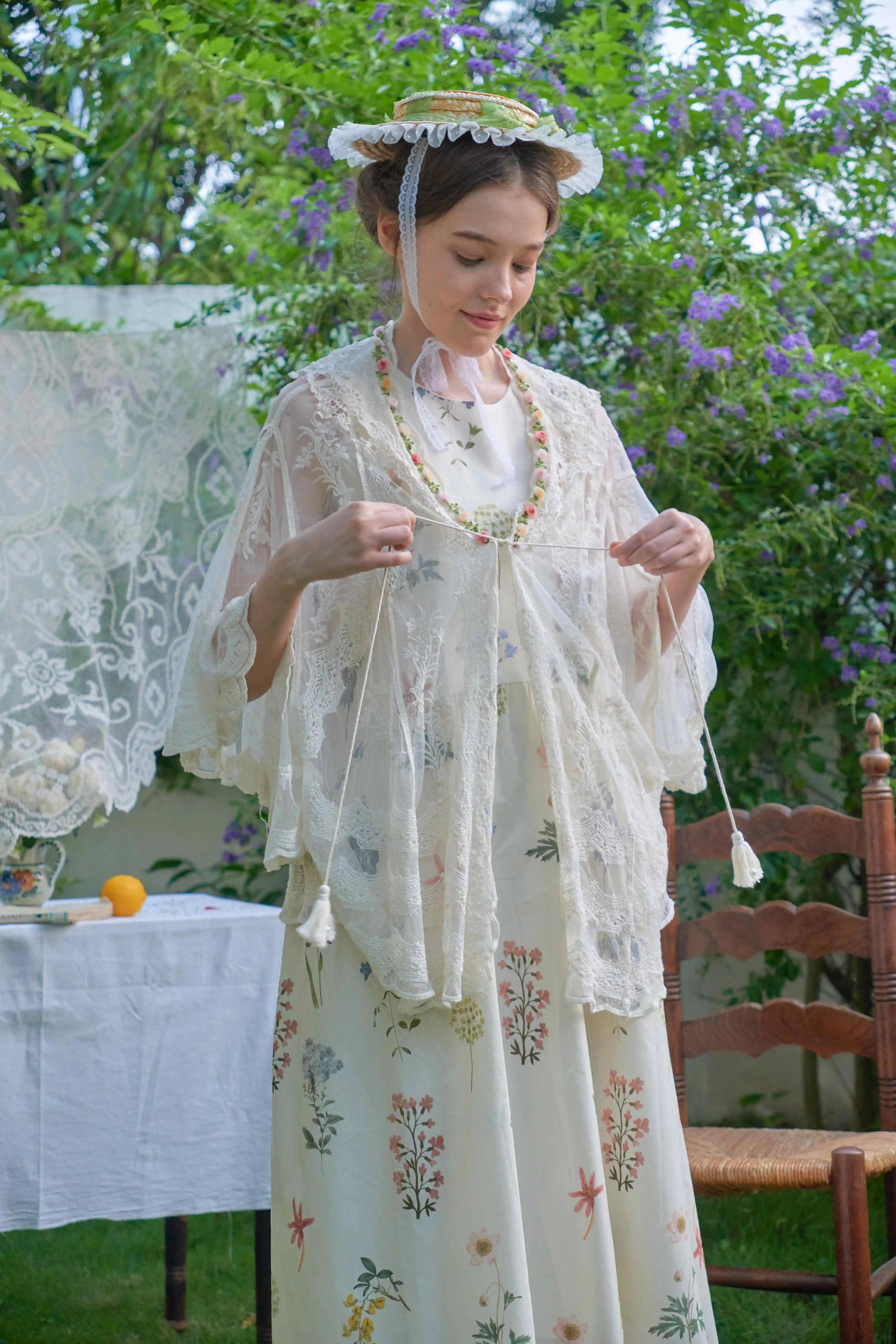 The Butterfly Dance Bolero | 3D Flower Lace Top | Hand-Dyed Versatile Cover-Up | Parisian Princess