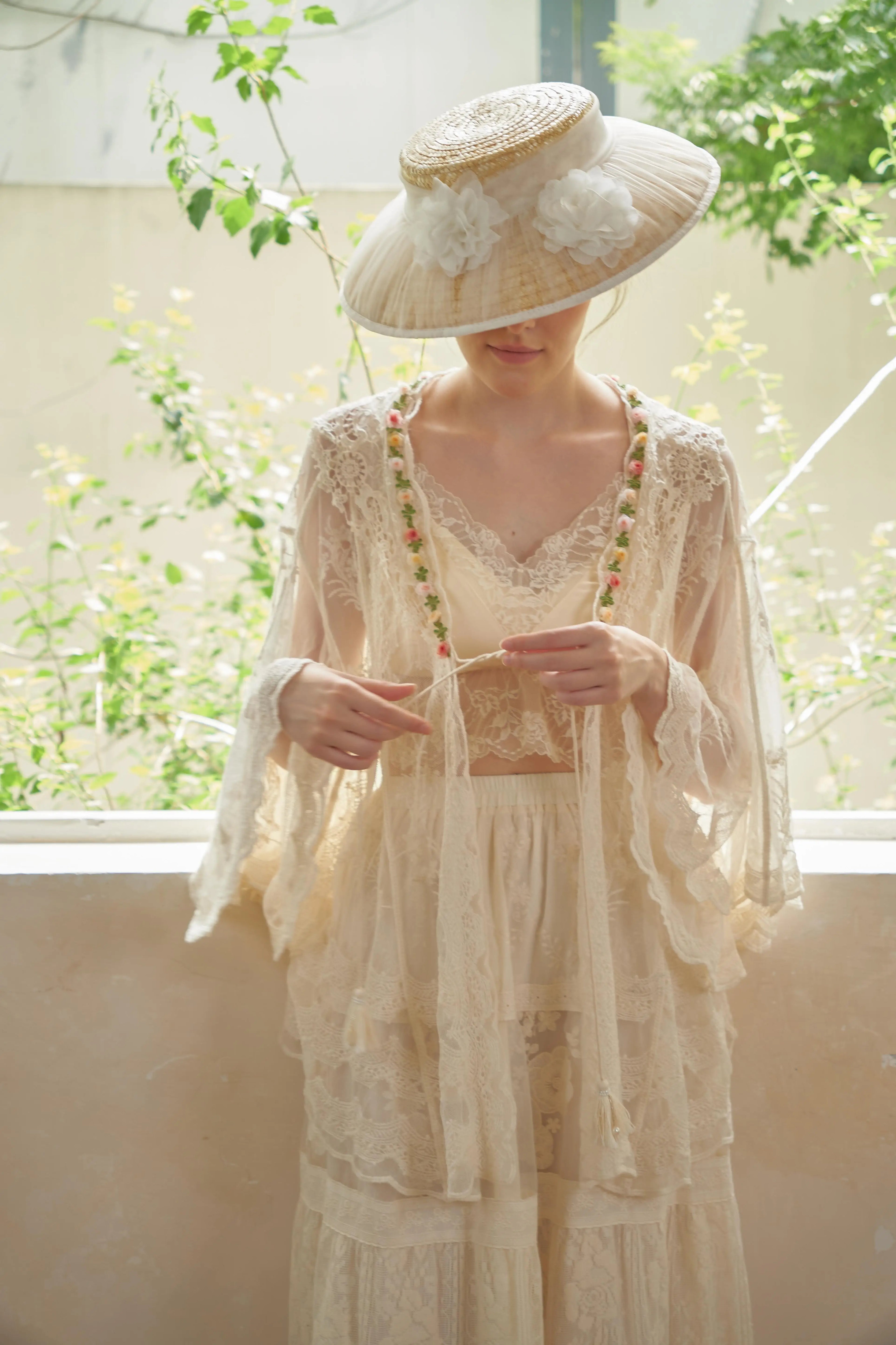The Butterfly Dance Bolero | 3D Flower Lace Top | Hand-Dyed Versatile Cover-Up | Parisian Princess