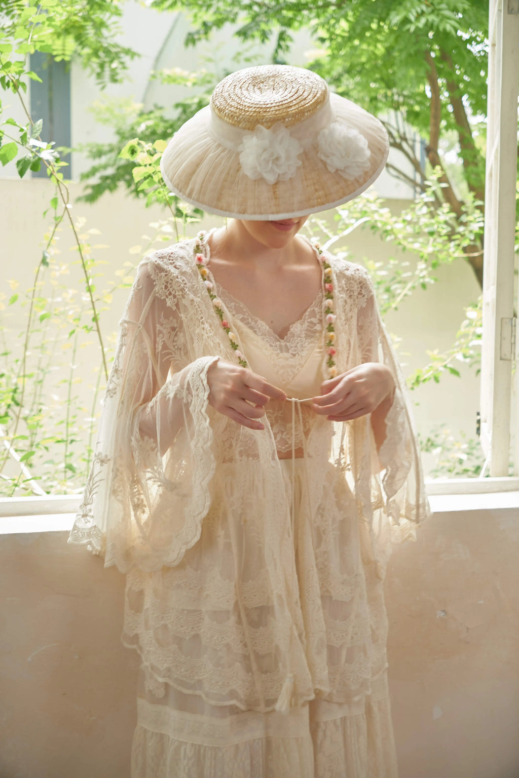 The Butterfly Dance Bolero | 3D Flower Lace Top | Hand-Dyed Versatile Cover-Up | Parisian Princess