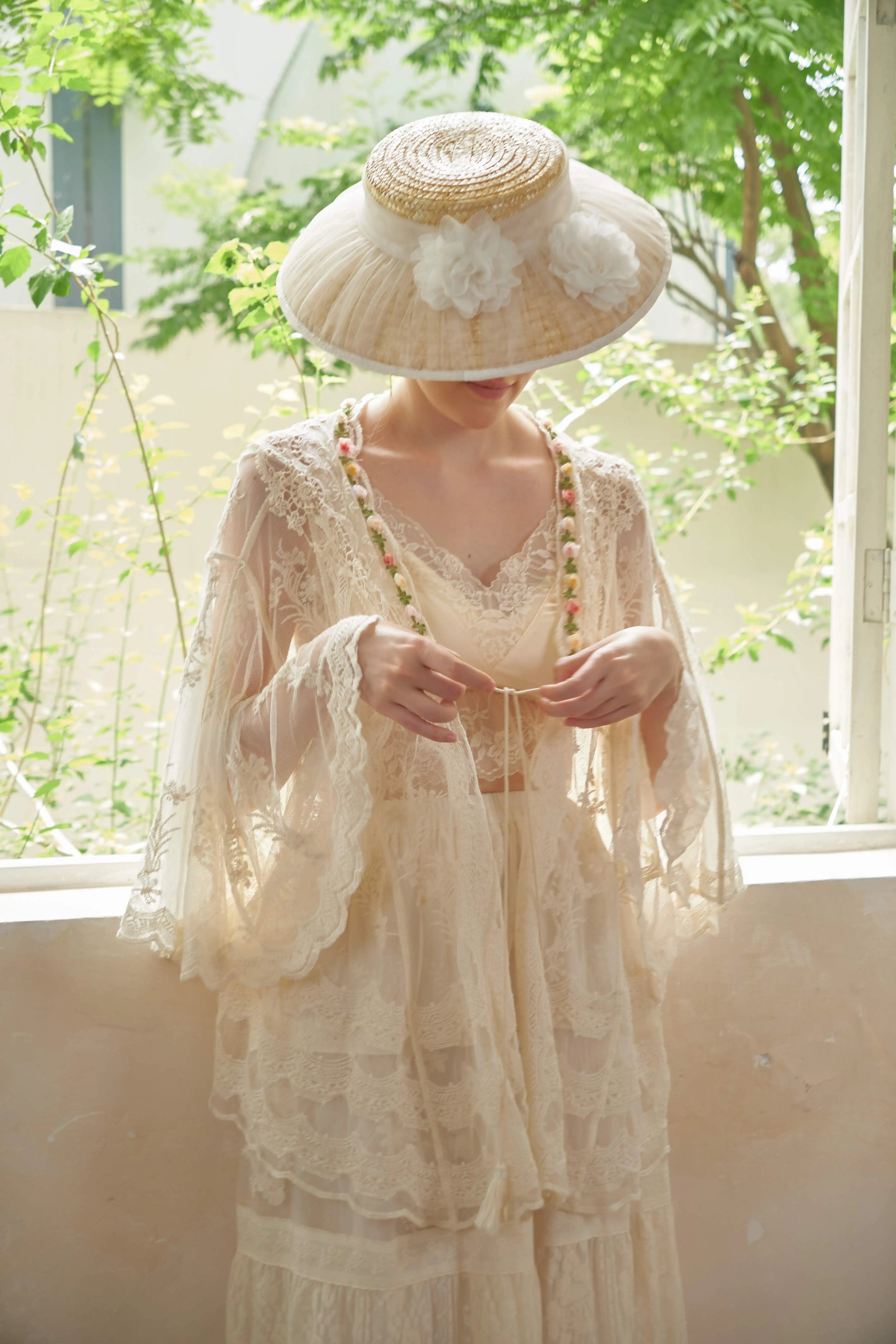 The Butterfly Dance Bolero | 3D Flower Lace Top | Hand-Dyed Versatile Cover-Up | Parisian Princess
