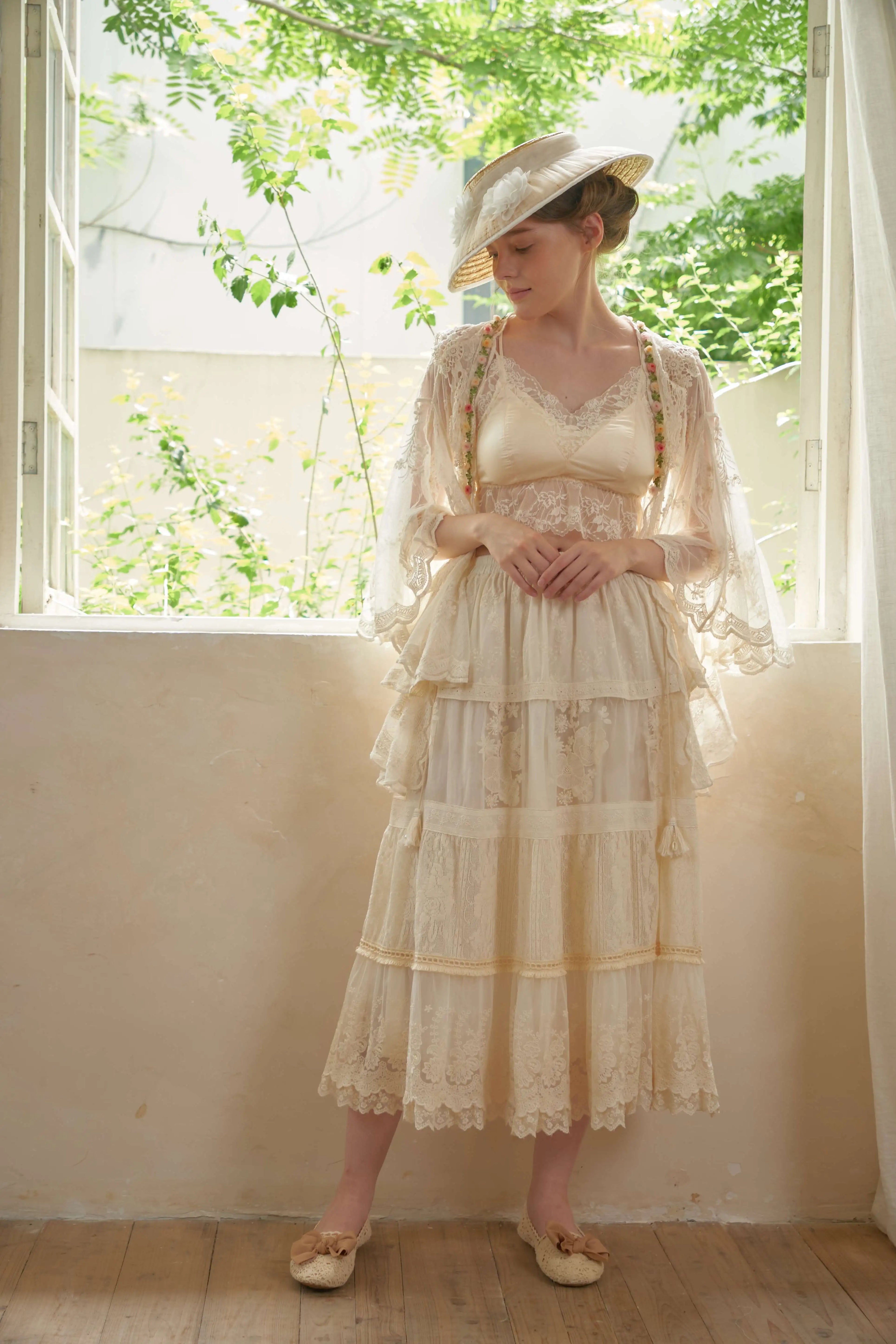 The Butterfly Dance Bolero | 3D Flower Lace Top | Hand-Dyed Versatile Cover-Up | Parisian Princess