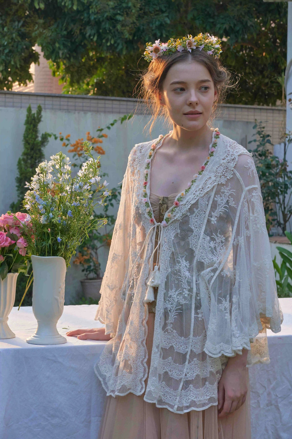 The Butterfly Dance Bolero | 3D Flower Lace Top | Hand-Dyed Versatile Cover-Up | Parisian Princess