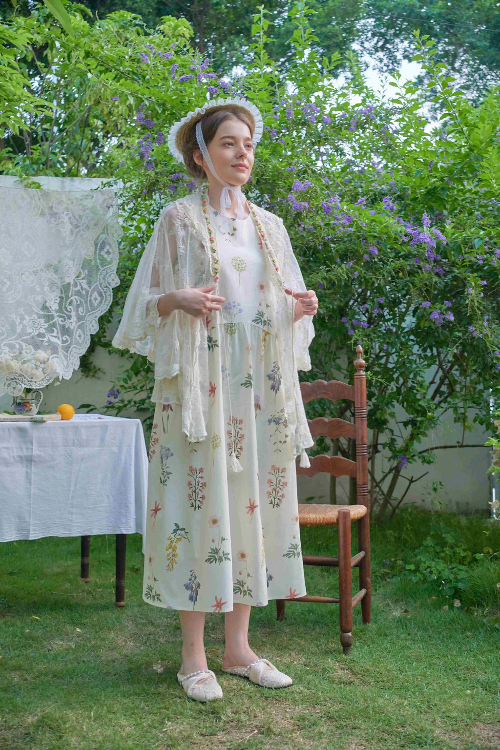 The Butterfly Dance Bolero | 3D Flower Lace Top | Hand-Dyed Versatile Cover-Up | Parisian Princess