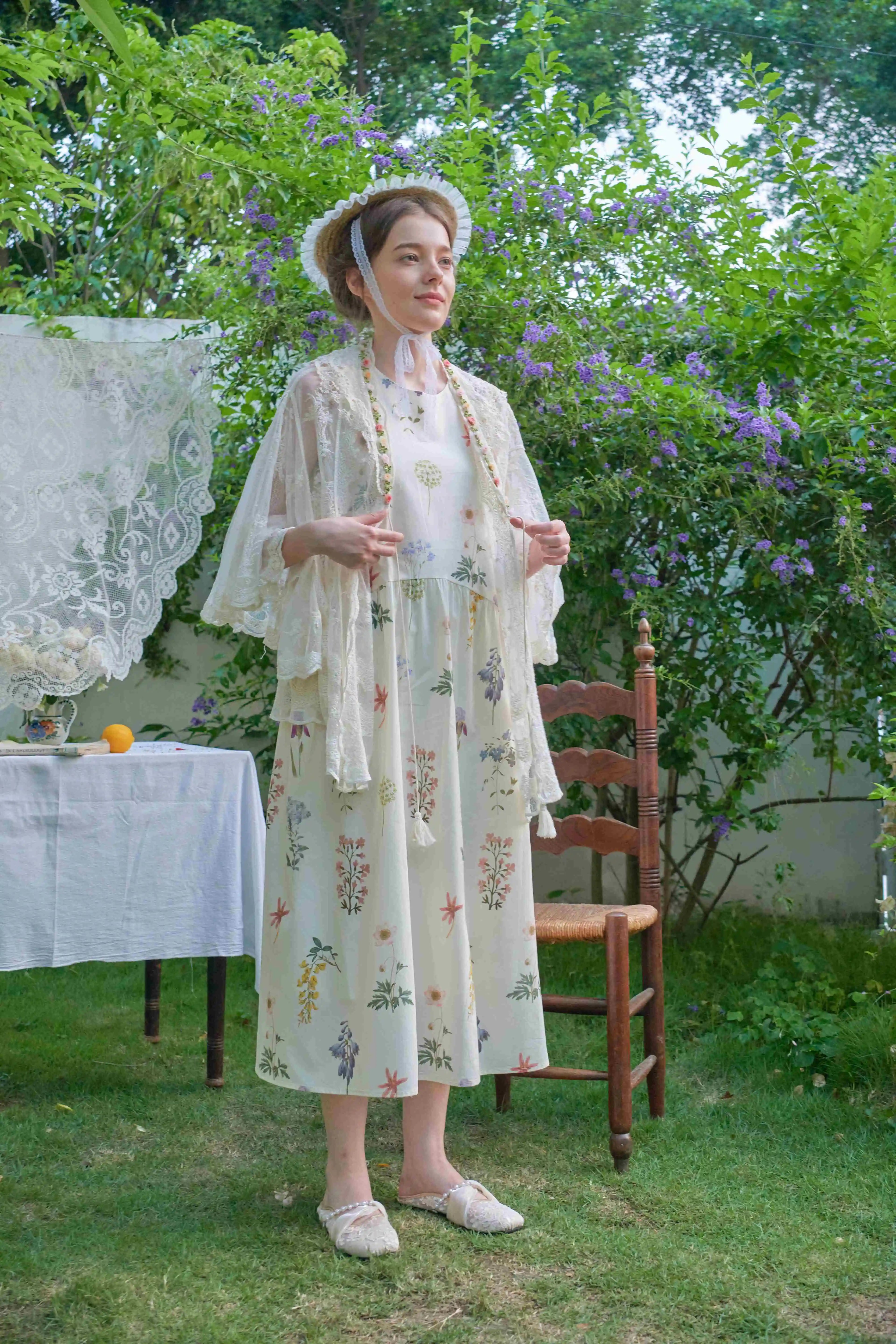 The Butterfly Dance Bolero | 3D Flower Lace Top | Hand-Dyed Versatile Cover-Up | Parisian Princess