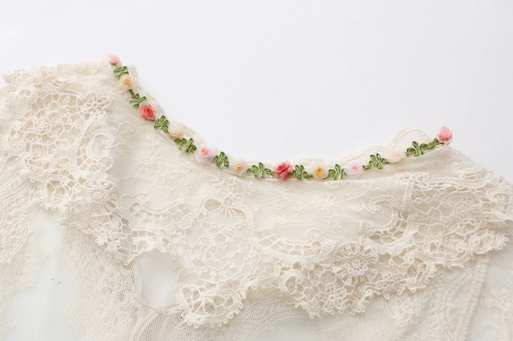 The Butterfly Dance Bolero | 3D Flower Lace Top | Hand-Dyed Versatile Cover-Up | Parisian Princess