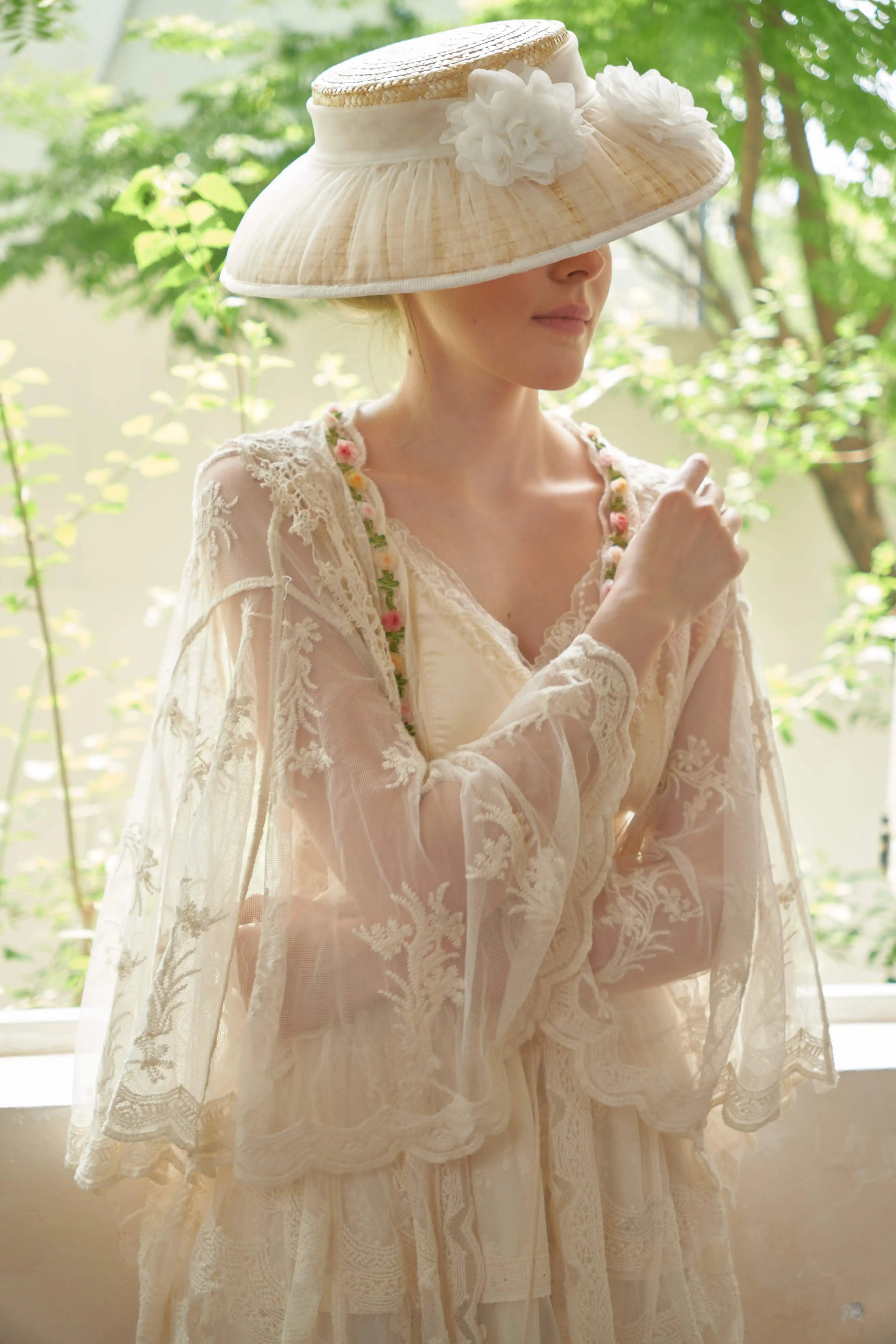 The Butterfly Dance Bolero | 3D Flower Lace Top | Hand-Dyed Versatile Cover-Up | Parisian Princess