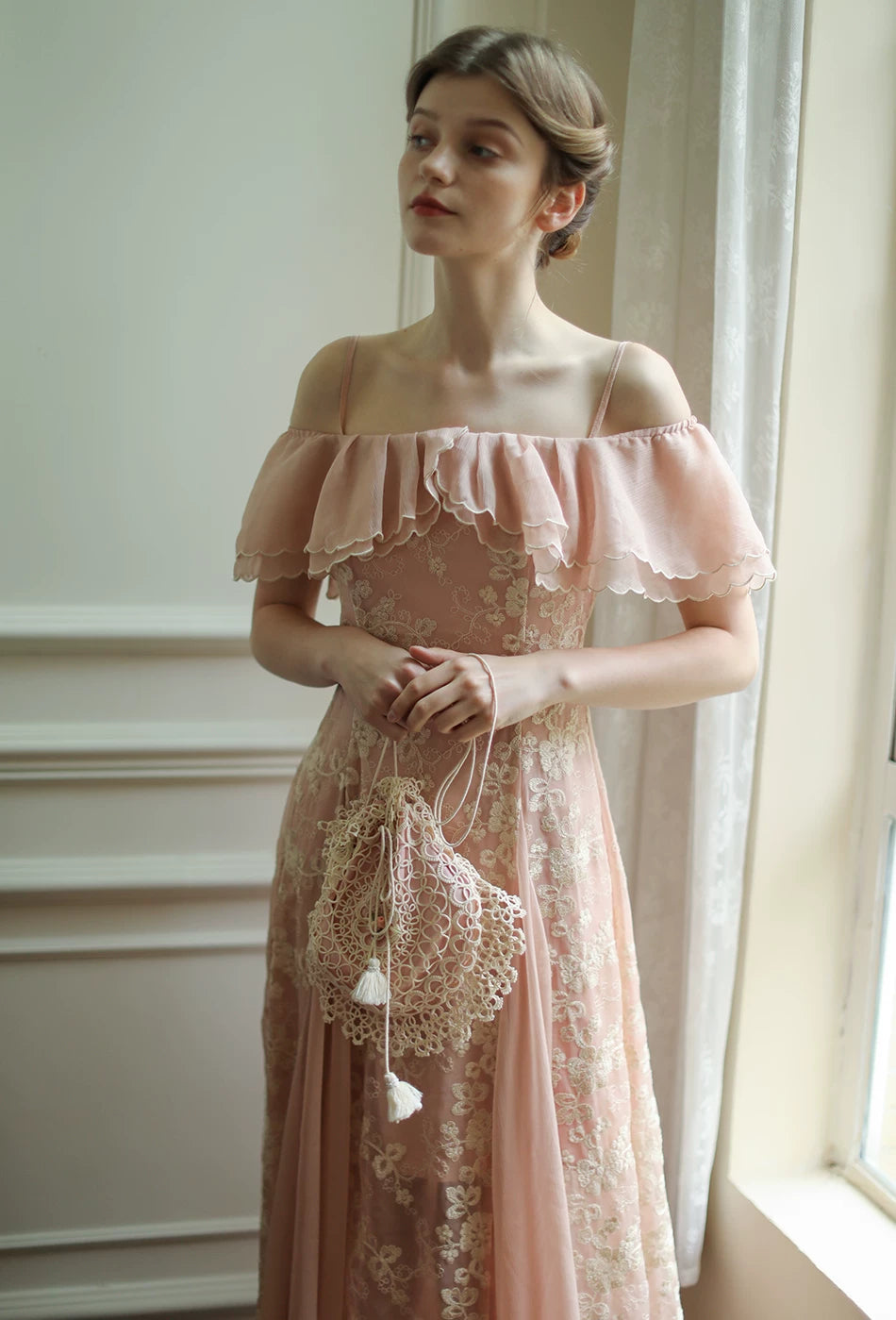 Lianer Art Hand-stitched Hollow Out Mori Kei Weaven Bags