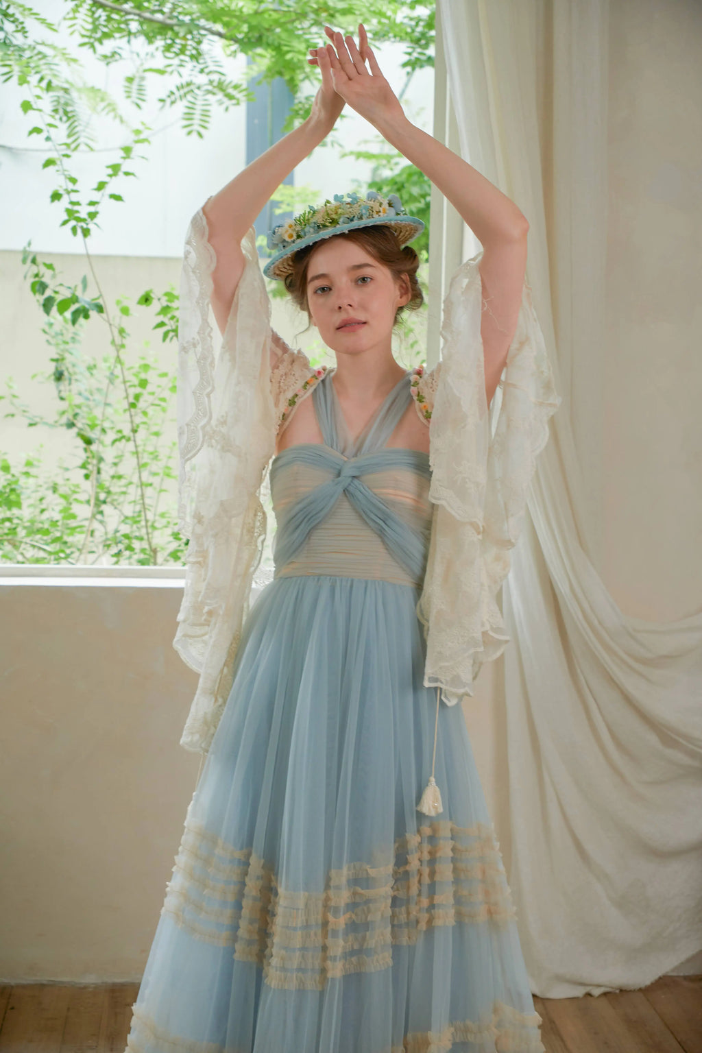 The Butterfly Dance Bolero | 3D Flower Lace Top | Hand-Dyed Versatile Cover-Up | Parisian Princess