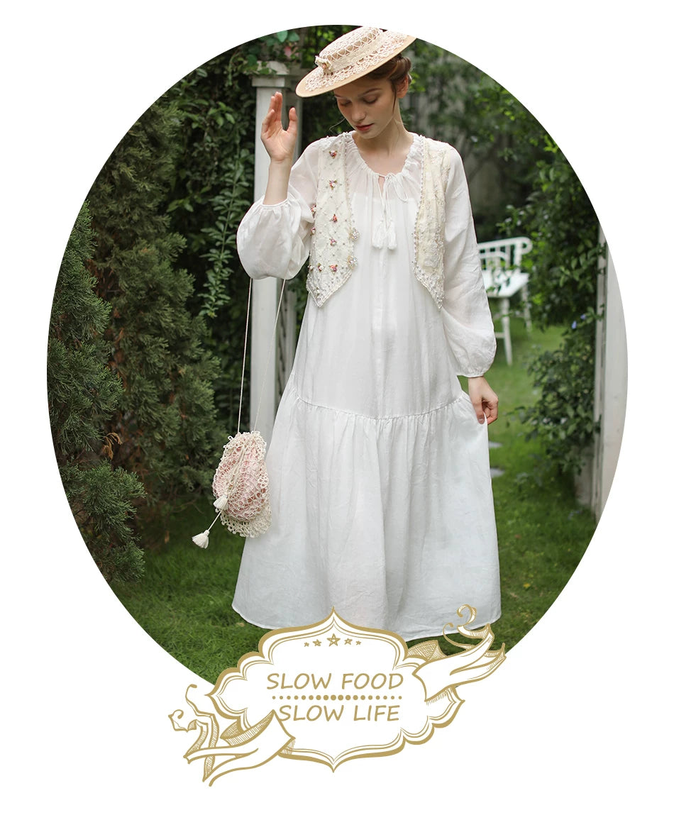 Lianer Art Hand-stitched Hollow Out Mori Kei Weaven Bags