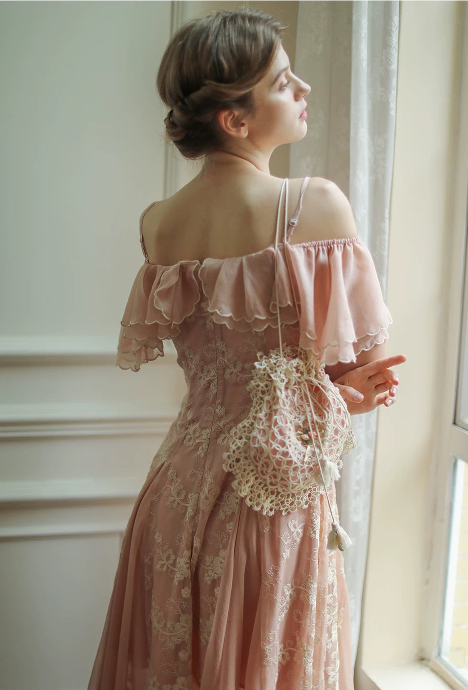 Lianer Art Hand-stitched Hollow Out Mori Kei Weaven Bags