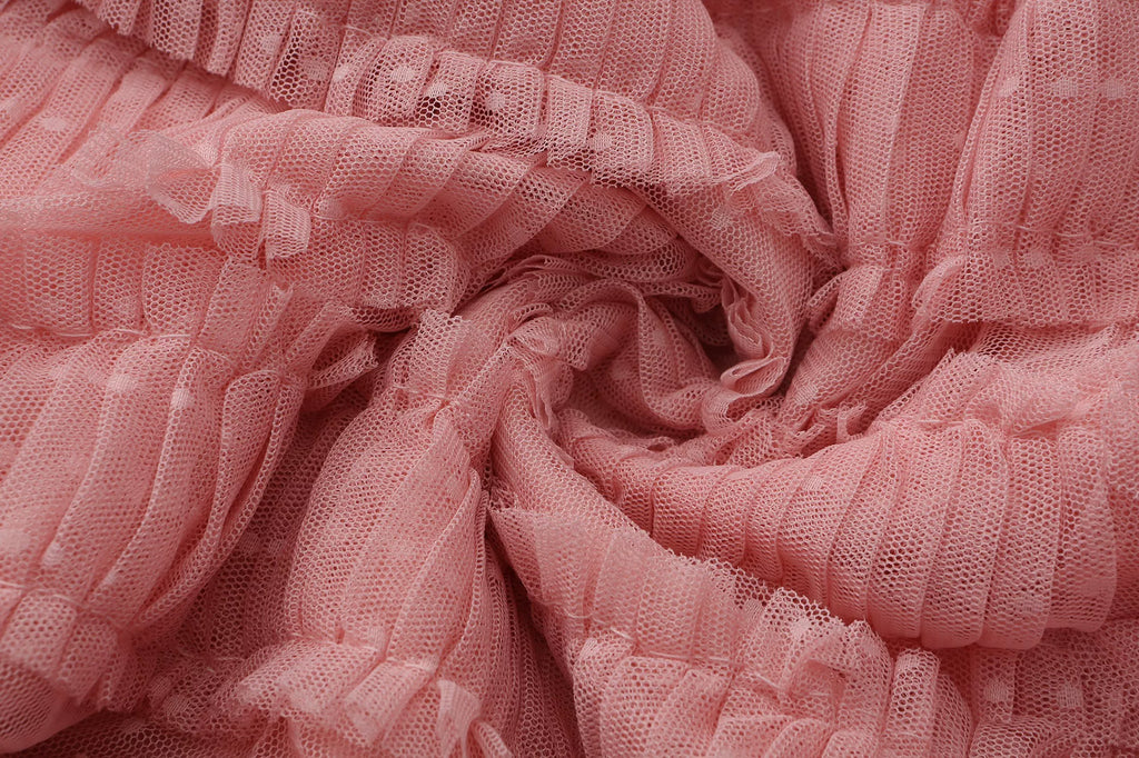 The Candy-Pink Promenade Gown | Hand-Embroidered Tiered Ballgown | Spring Mesh Cake Dress | Parisian Princess