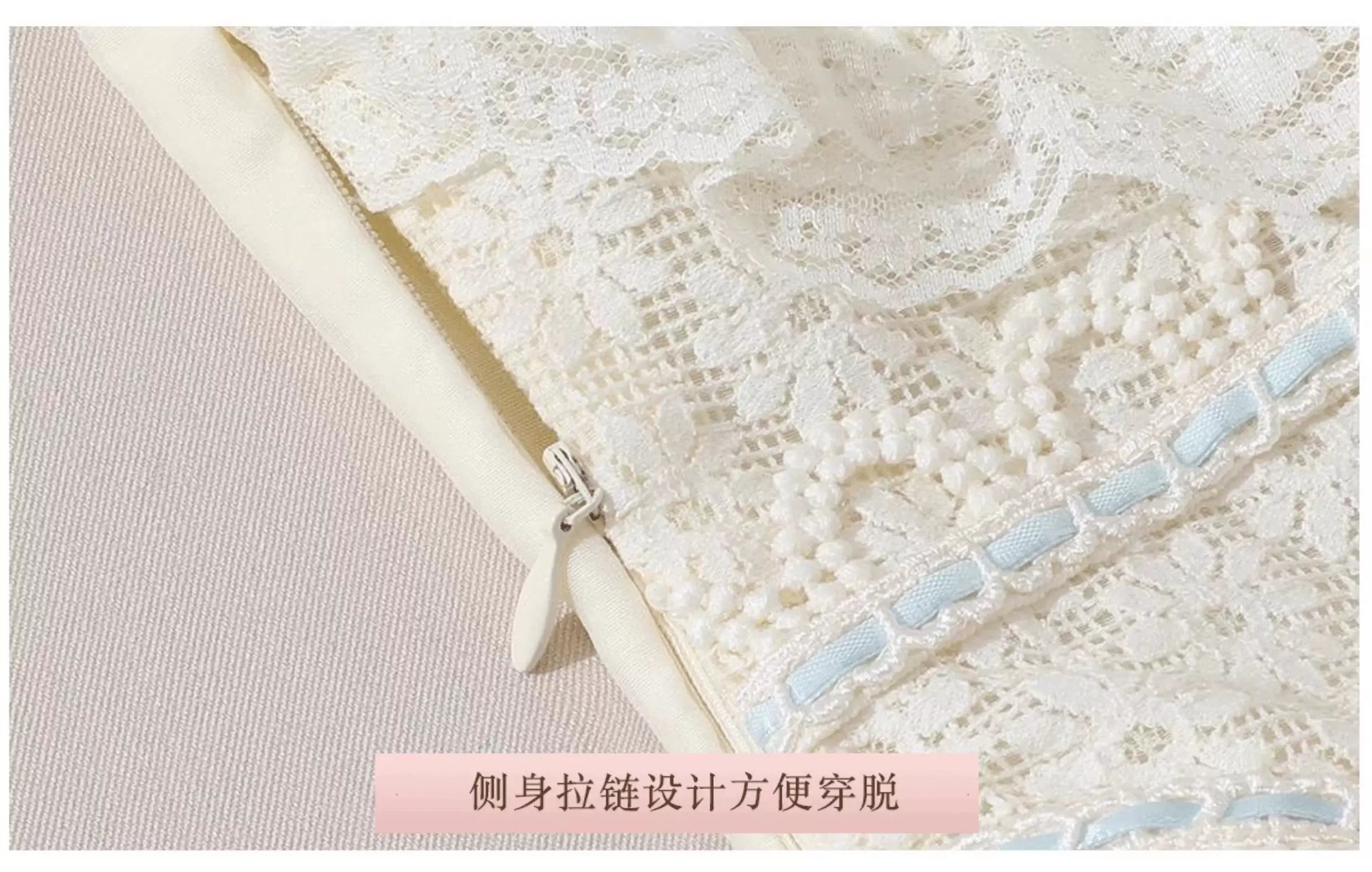 French Countryside Dress Full Lantern Sleeve Long Maxi Ladies XS-XL Vintage High Waist Lace Slash Neck White Lace Up 2025